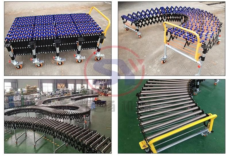 Curved Gravity Motorised Flexible Telescopic Stainless Steel Roller Conveyor Conveyer Idler Roller