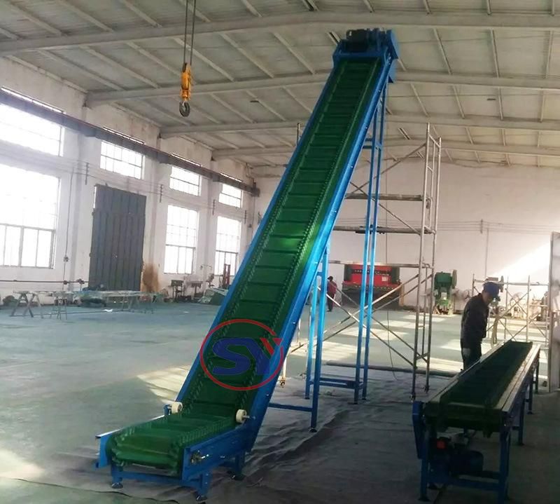 Fruit Processing Machinery Modular Plastic Slope Belt Conveyor with Baffer