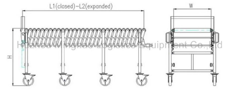 Flexible/Retractable/Expandable Gravity Roller Conveyor Without Power