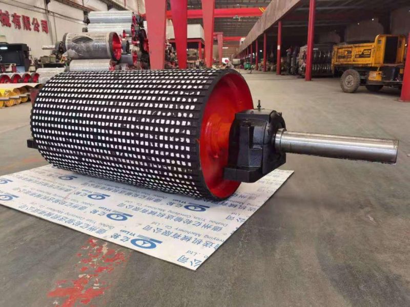 Hot Sale Heavy Duty Belt Conveyor Drive Drum Pulley with Rubber Lagging