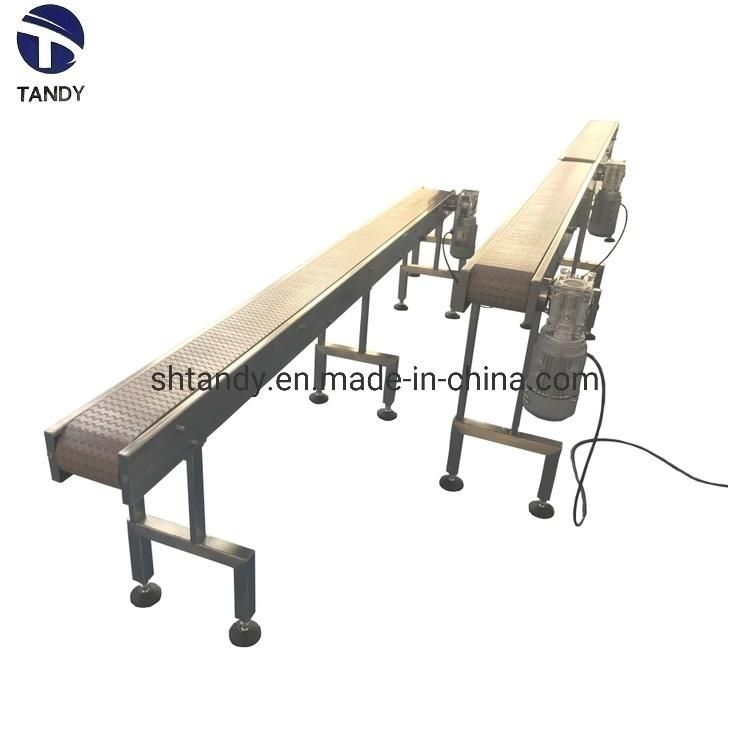 Food Packing Line Stainless Steel Frame Slat Chain Conveyor