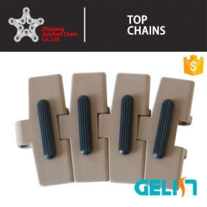Hf820 Simple Hinged plastic Side Flexing Flat Top Chain/Rubber Top Conveyor Chains with Rubber Blanket