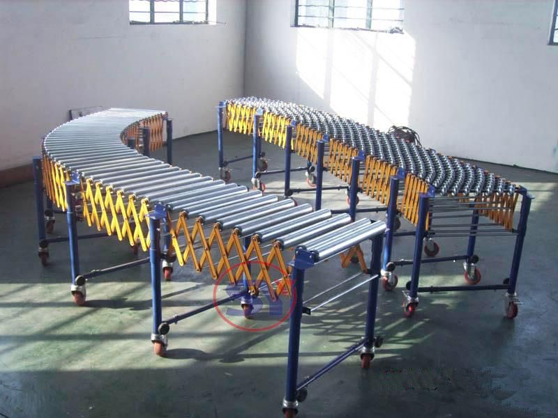 Power-Driven Motorised Telescopic Roller Conveyor for Pallet Crate