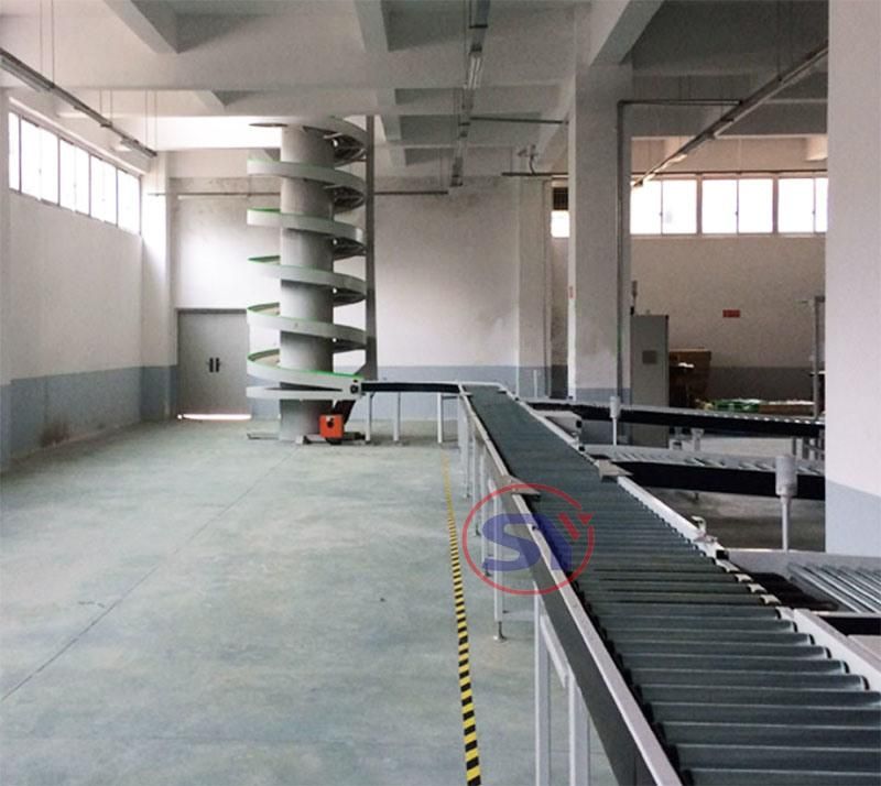 Full Automatic Box Vertical Elevating Lifting Spiral Conveyor Chute