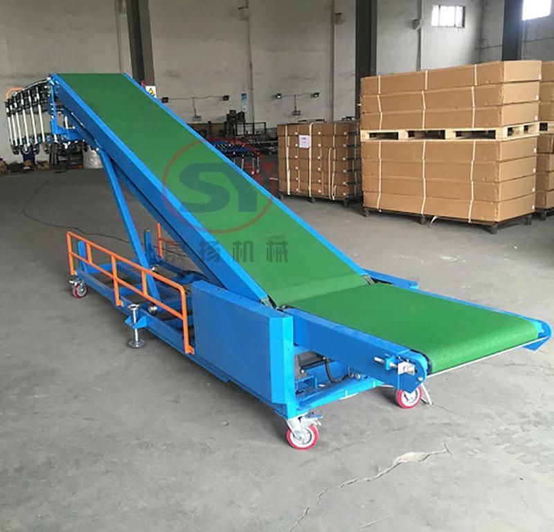 Foldable Multi Stage Telescopic Warehousing Belt Conveyor with High Inclination Angle