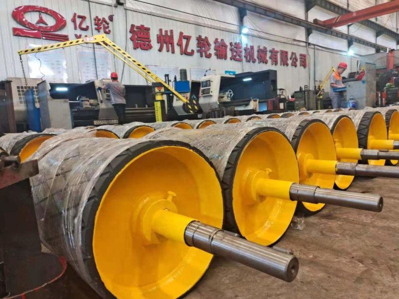 JIS Standard Belt Conveyor Bend Pulleys with Rubber for Conveyor