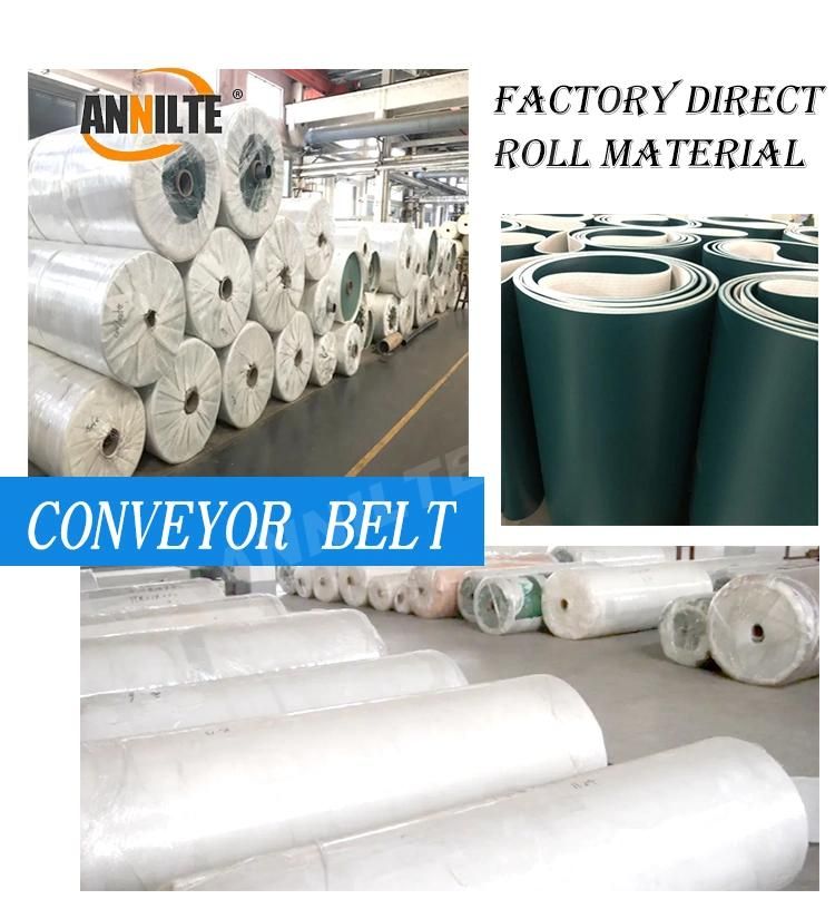 Annilte Manufacturers Direct Industrial Belt Dark Green Oil-Resistant PU Food Grade Conveyor Belt Mechanical