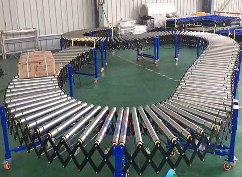 Companding Expandable Roller Conveyor Flexible Type for Crate Pallet