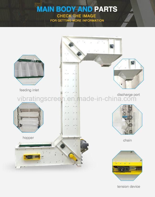 Z Shape Continuous Chain Bucket Industrial Elevator Conveyor Machine