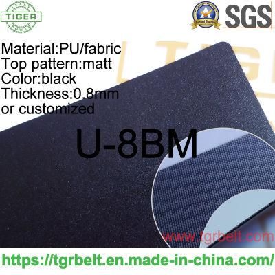 0.8mm High Speed Black Matt Nonwoven Crosslapper Polyurethane Conveyor Belt China Manufacturer