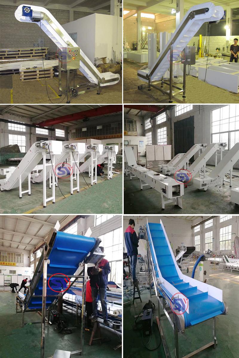 Super Sanitary Incline Cleated Belt Conveyor Polyester with Side Guard