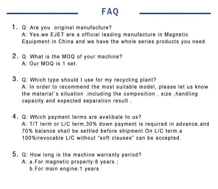 High Removing Iron Efficiency Overband Suspended Magnetic Separator