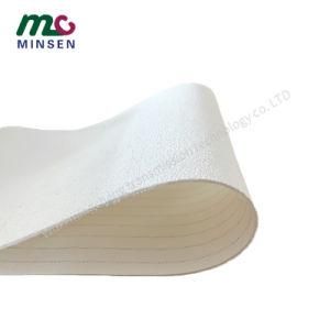 White Snake Skin PVC Belt Used in Airports, Distribution Centers and Packaged Goods Applications