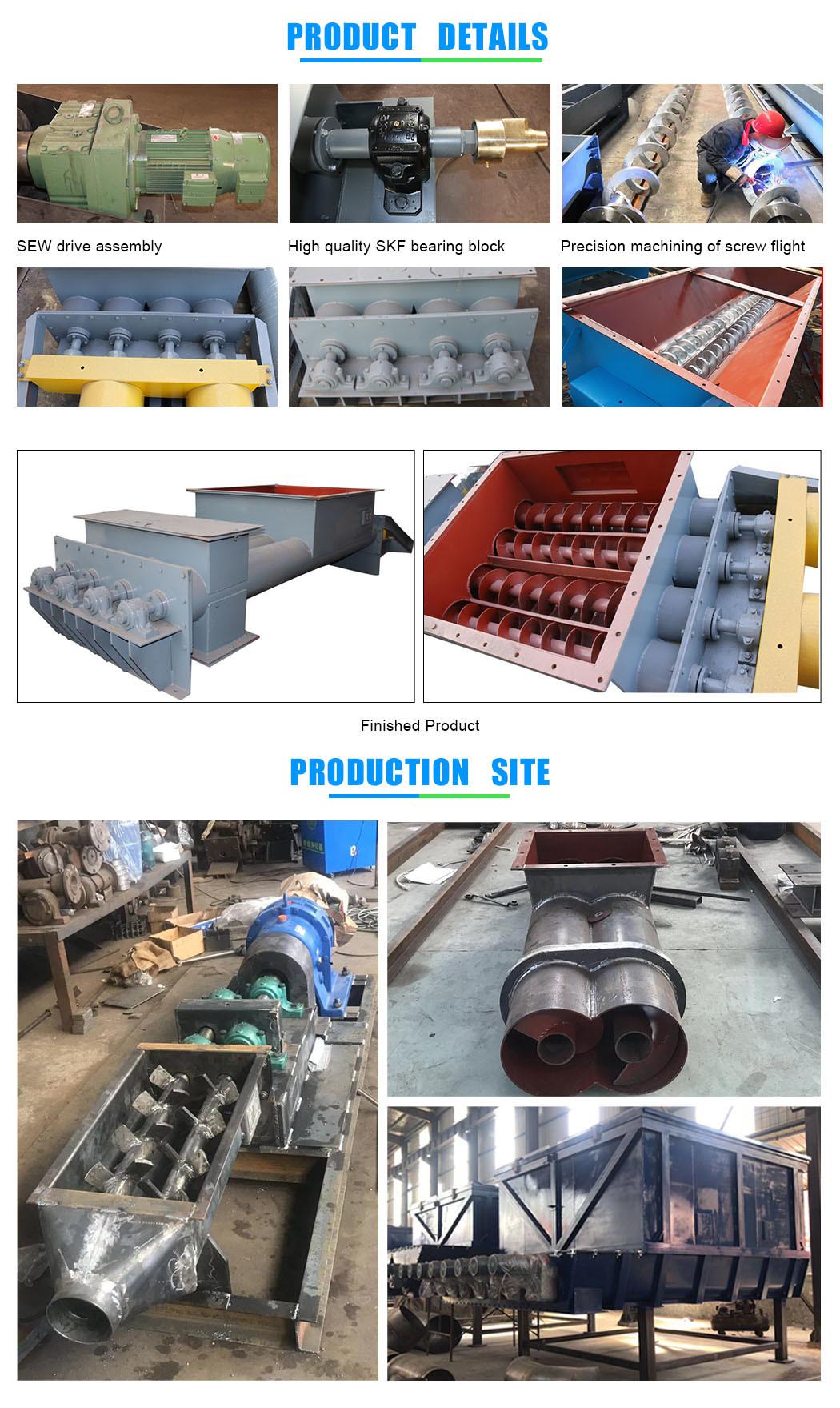 Multi Shaftless Stainless Steel Screw Conveyor Under Dryer