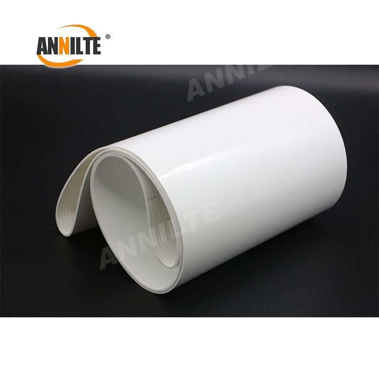 Annilte White PU Glossy Type Conveyor Belt for Food and Meat Transmission