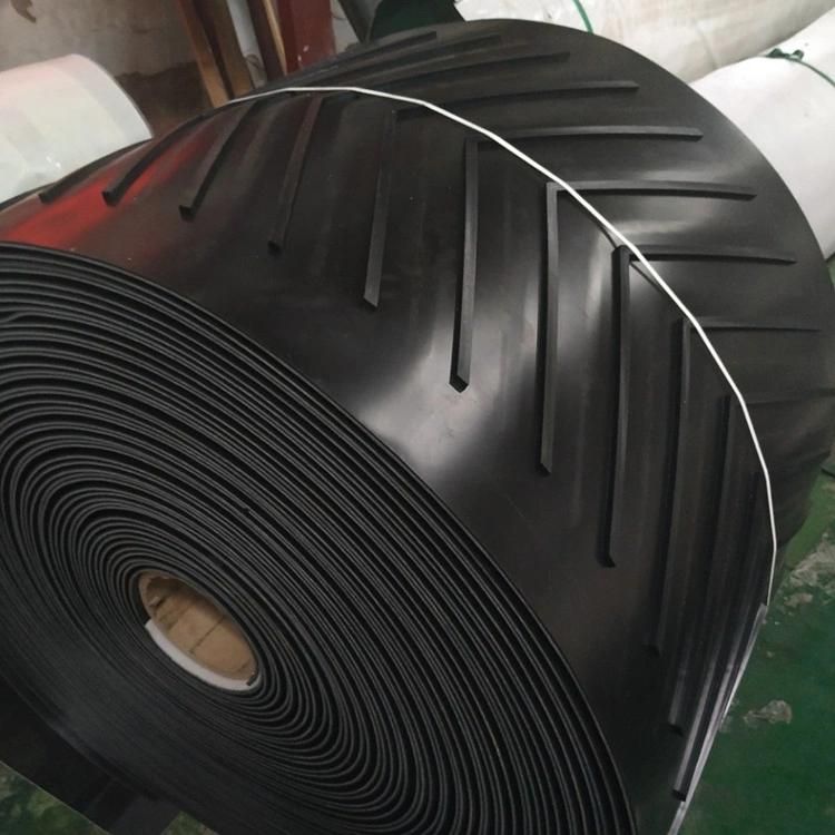 Heat Resistant Ep Rubber Chevron Conveyor Belt for Agricultural Wet Sand Grain