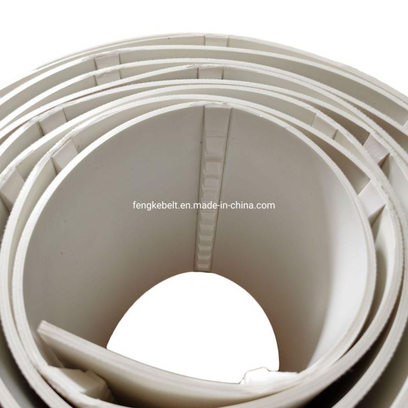 Whit PVC Cleats Coating PVC Conveyor Belt
