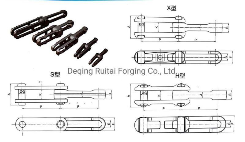 Heavy Duty Rivetless Drop Forged Chain X458 Chain Carbon Steel Chain and Forged Link Chain Steel Detachable Chain for Conveyor Painting Line Chain System