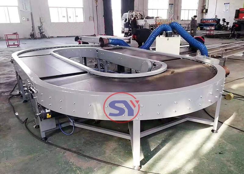 180 Degree Turning Belt Conveyor for Automobiles Parts with Electronic Panel