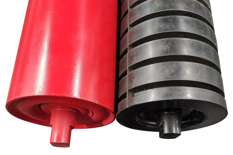 Industrial Supplies Machine Parts Painting Rubber Steel Urethane Impact Conveyor Idler Roller