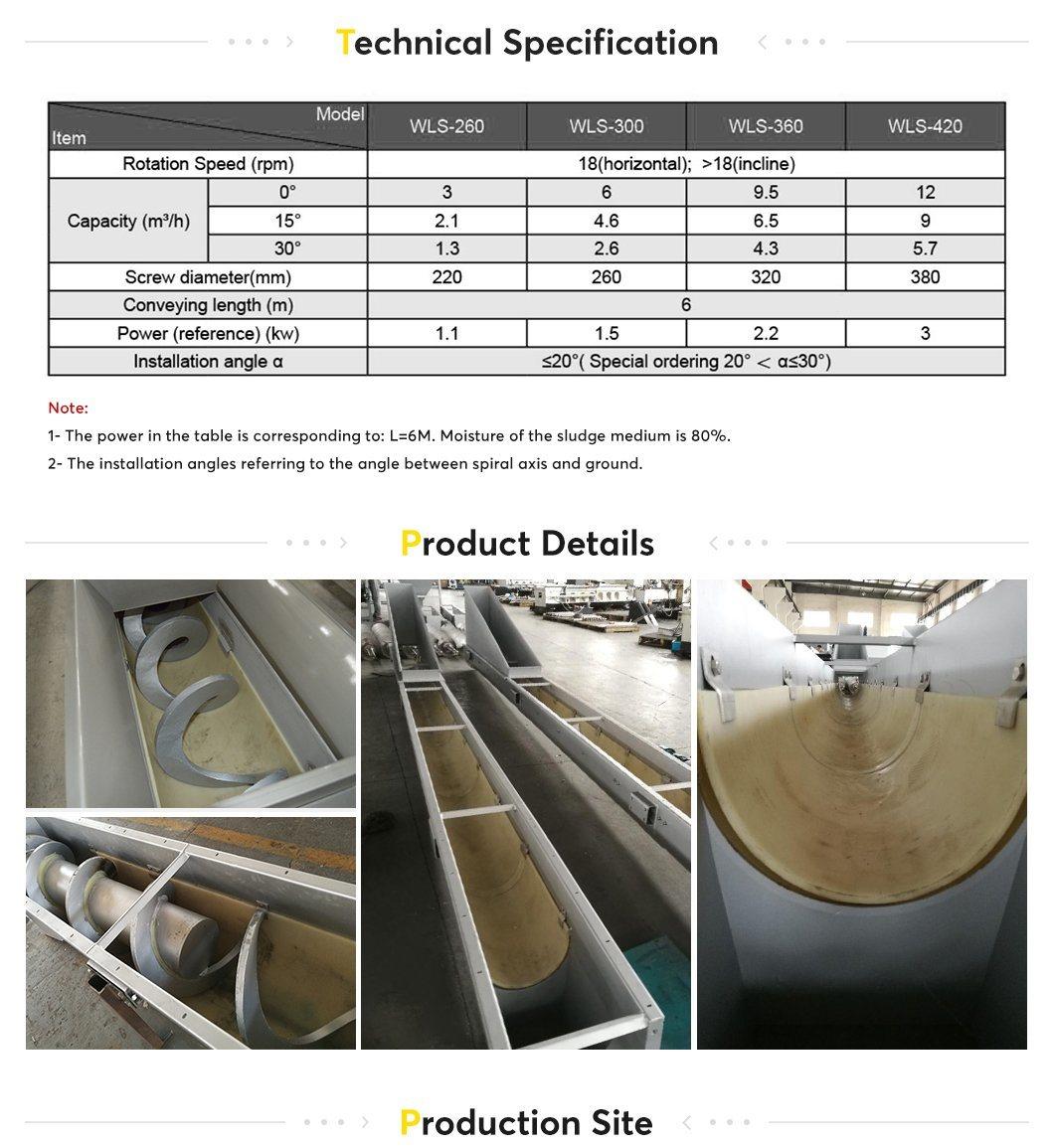 ISO/SGS/Ce Industrial Stainless Steel Customized Horizontal Inclined Screw Conveyor System