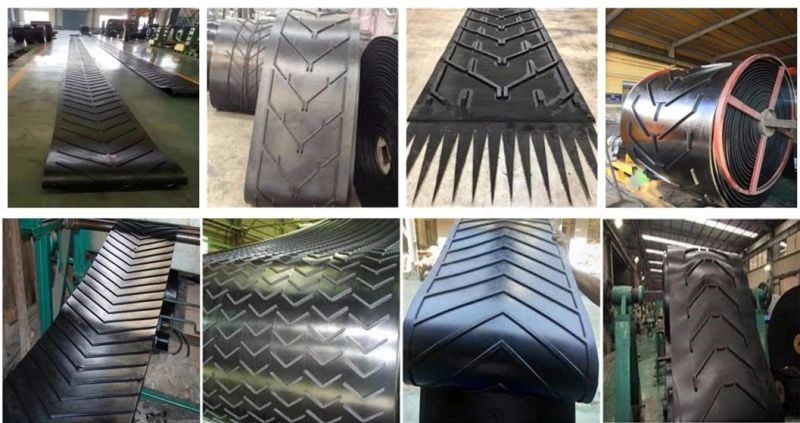 Customize Feeder V Chevron Pattern Rough Rubber Conveyor Belts