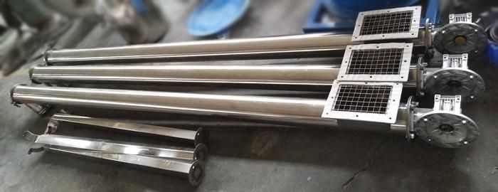Stainless Steel 304 Round Hopper Auger Screw Conveyor for Salt Powder