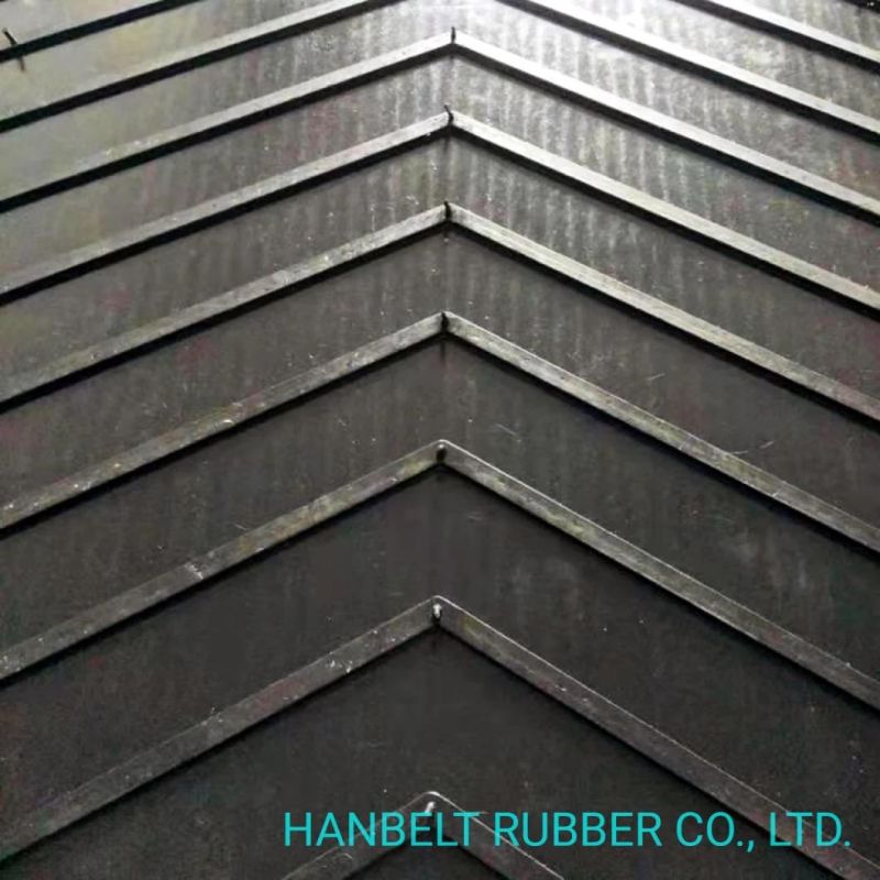 Flame Resistant Ep Chevron Pattern Rubber Conveyor Belt with Good Quality