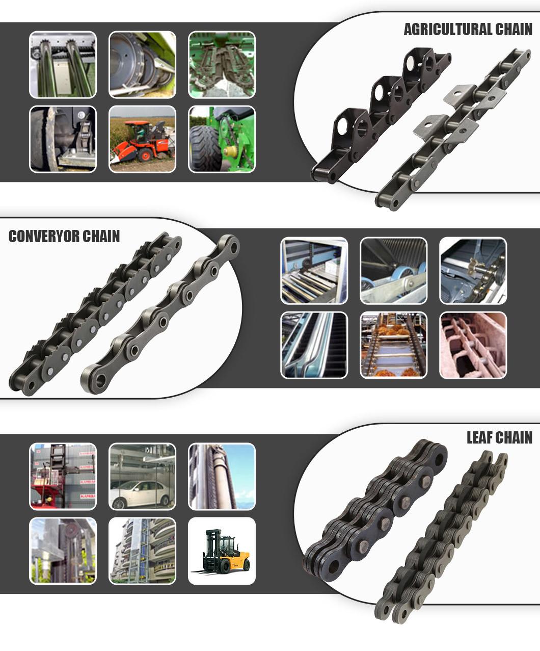 High Quality Motorcycle Conveyor Roller Chain Stainless Steel Professional China Factory Supply (ANSI, BS, DIN, JIS Standard)