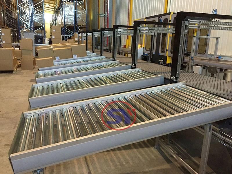 Motorised 90/180 Degree Curved Roller Conveyor for Pallet Transfer