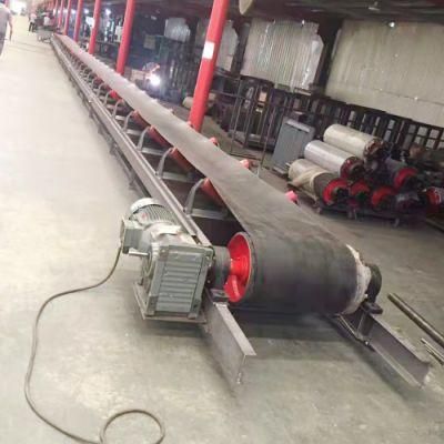 Sand Gravel Conveyor Belt System with Hopper Support Customized