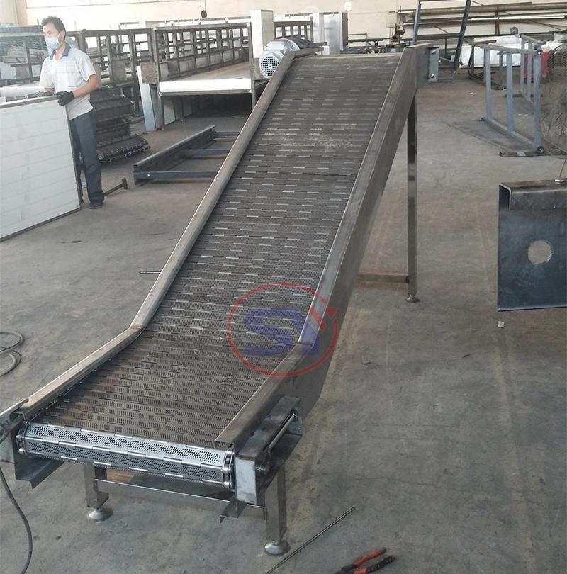 Acid Alkali Resistant Turn Conveying Plate Belt Conveyor for Metallurgy