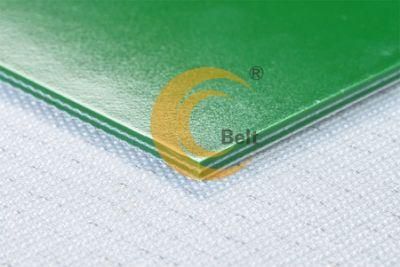 3mm green PVC conveyor belt glossy top for logistics
