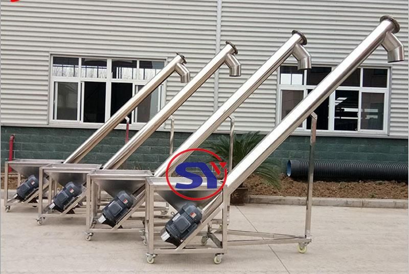 Inclining Conveyor Screw Type Conveyor for Lifting Pellet Seed Rice Grain Cereal