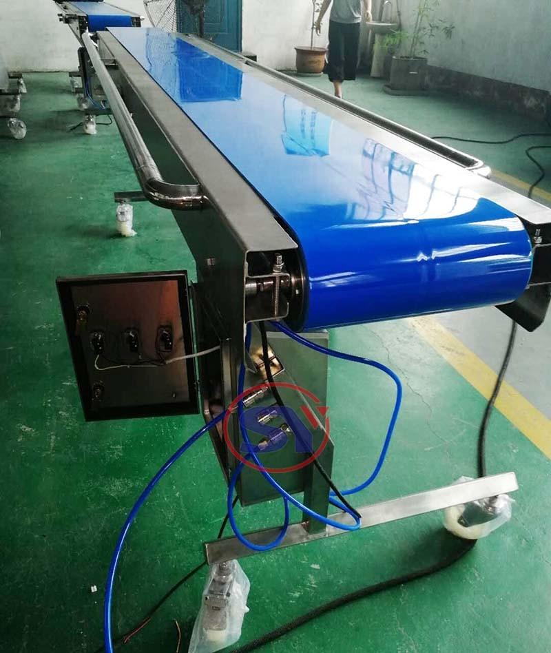 Abrasion Resistant Powder Coating Steel PVC Belt Conveyor System for Transport Powders and Granulates