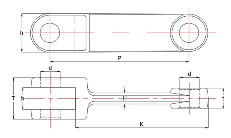 Dacromet-Plated Customized Conveyor Forklift Leaf Chain for Steel Mill Industry