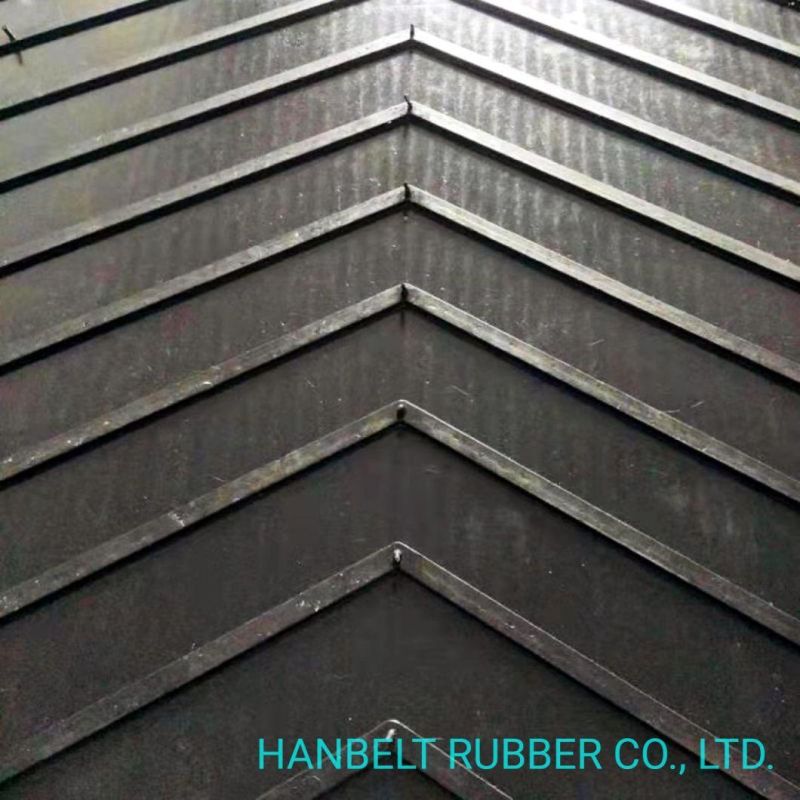 Black Ep Chevron Rubber Conveyor Belting for Cement Plant