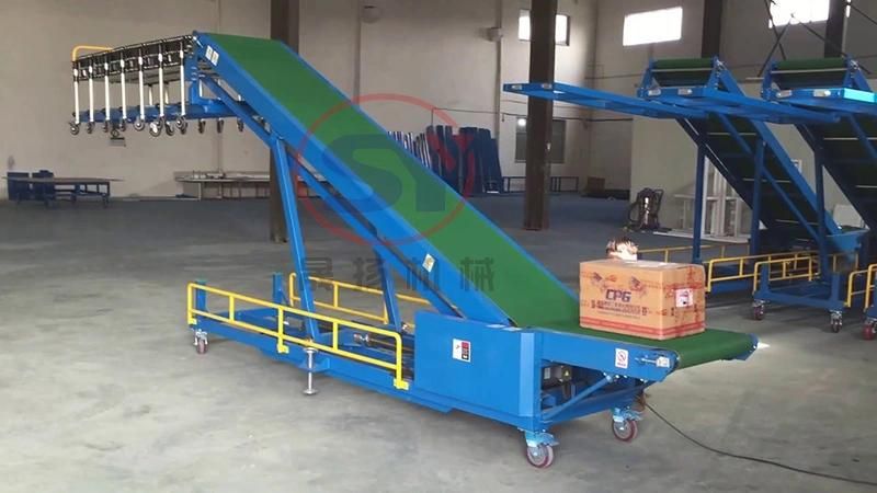 Foldable Multi Stage Telescopic Warehousing Belt Conveyor with High Inclination Angle