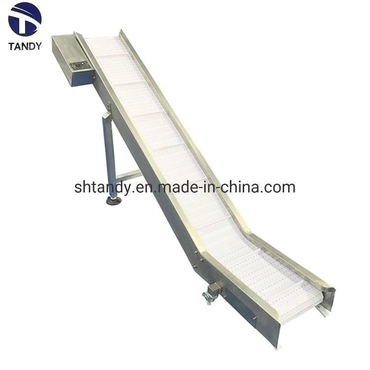 Food Packing Line Stainless Steel Frame Slat Chain Conveyor