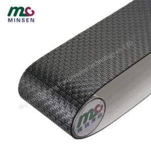 Factory Black PVC Cross - Grain Conveyor Belt Used for Textile Machinery Leather Curtain