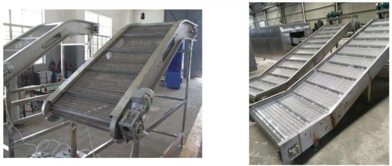 High Temperature Resistance High Quality 304# Stainless Steel Inclined PU Belt Conveyor for Food