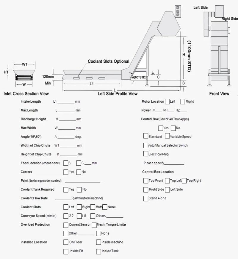 CNC Machine Tool Scraped Hinged Belt Type Chip Conveyor