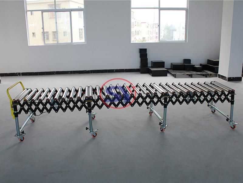 Portable Cartons/Boxes Gravity Telescoping Roller Conveyor Telescopic