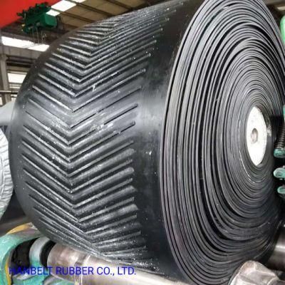 Chevron Rubber Conveyor Belt Reinforced with Polyester Canvas