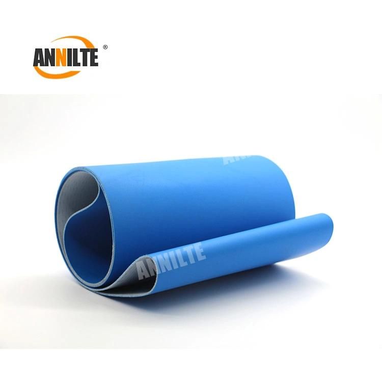 Annilte 2mm Ply Blue PVC Conveyor Belt with Flat Surface for Light Goods Conveying