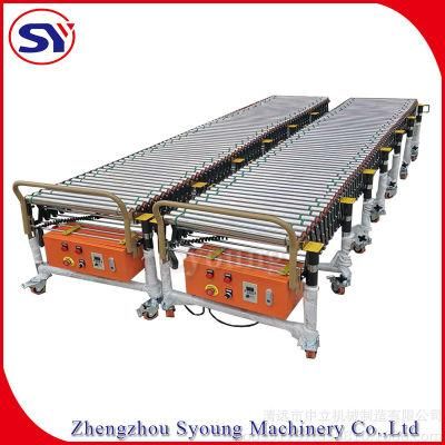 Mobile Telescopic Aluminium Idler Roller Conveyor for Food Containers Carton Boxes