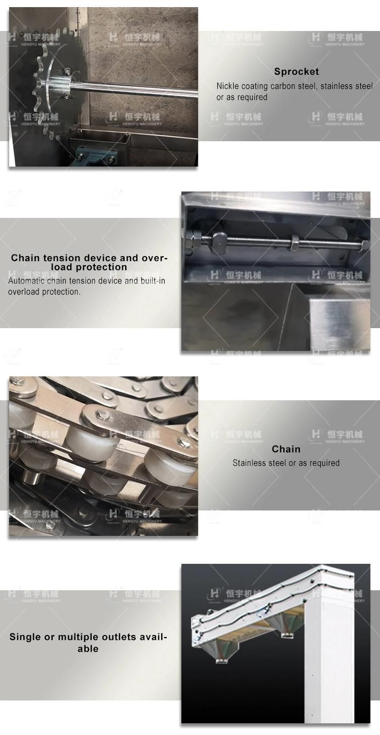 Food Processing Stainless Steel Bucket Feeder Conveyor for Snack Food