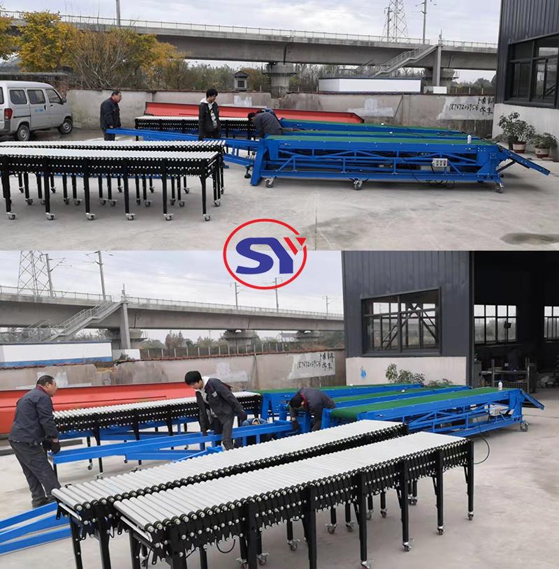 Adjust Height Movable Belt Conveyor of Truck Load Unload Conveyor