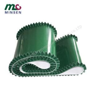 Powerfull Elevator Belt Sidewall Cleat Belt Green Color PVC Conveyor Belt