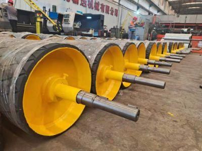 Low-Energy Conveyor Tail Pulley Non-Drive Pulley with Rubber Lagging
